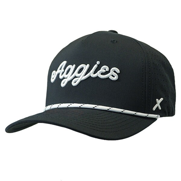 Script Aggies Black Rope Perforation Cap